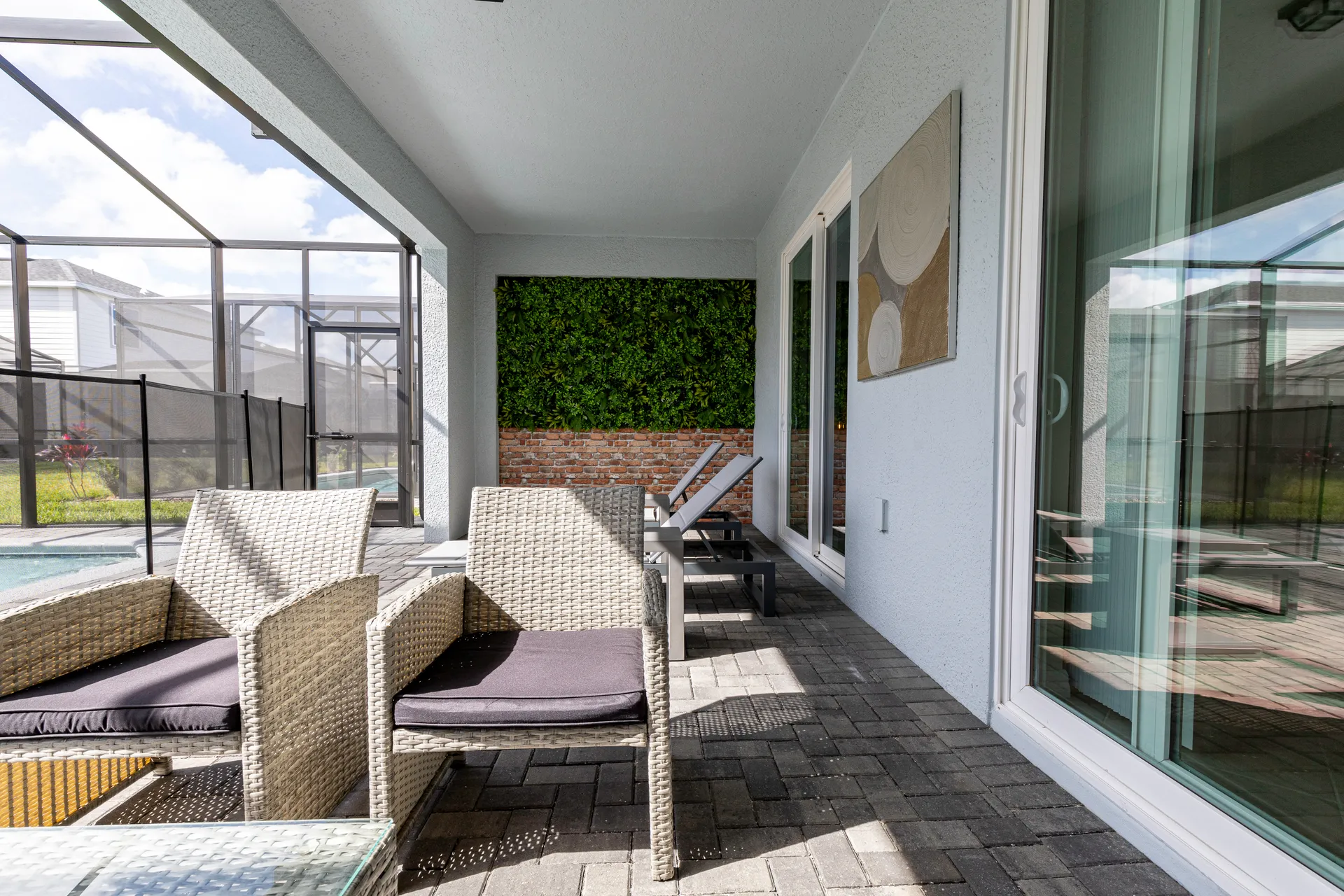 Terrace with furniture at the Clermont, Florida vacation home